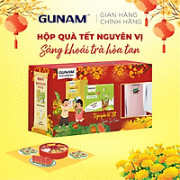 Hộp quà Tết Nguyên Vị Sảng Khoái - trà chanh GUNAM (16 gói x 15g) + trà bí đao GUNAM (16 gói x 15g) + Ly thuỷ tinh cao cấp