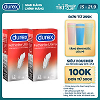 Combo 2 hộp Bao cao su Durex Fetherlite Ultima 12 Bao