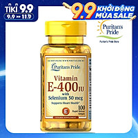 Thực Phẩm Chức Năng - Viên Uống Bổ Sung Vitamin E Giúp Đẹp Da, Chống Lão Hóa, Hỗ Trợ Tim Mạch Puritan'S Pride Vitamin E-400 Iu 100 Viên