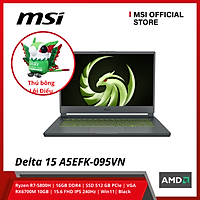 Laptop MSI Gaming Delta 15 A5EFK-095VN (Ryzen R7-5800H | 16GB DDR4 | SSD 512 GB PCIe | VGA RX6700M 10GB | 15.6 FHD IPS 240Hz | Win11| Black) - Hàng Chính Hãng