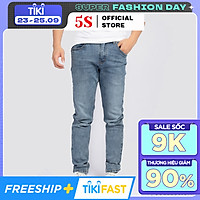Quần Jean Nam 5S (QB5S002XAD) Xám Đá, Dáng Ôm Trẻ Trung, Nam Tính