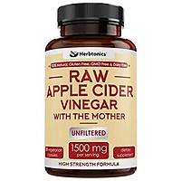 High Strength Raw Apple Cider Vinegar Capsules with Mother 1500mg Detox Support - Appetite Suppressant Keto Diet for Fat Burner Weight Loss Supplement (Packaging May Vary)