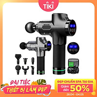 Súng Massage, Thiết Bị Vật Lí Trị Liệu Massage Cơ Sâu, Giúp Giảm Cứng Cơ, Đau Nhức Cơ - Pin Dung Lượng 2400mAh - Tặng Kèm 6 Đầu Mát Xa