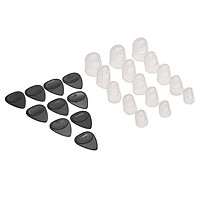 Bộ Phụ Kiện Guitar Gồm Đầu Slicon Bọc Ngón Tay (15 Cái) + Miếng Gảy Đàn (10 Cái)