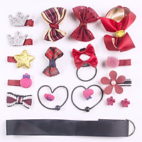 Yu Zhaolin (YUZHAOLIN) Children's Hairpins Girls Ladies Hair Accessories Baby Cute Hairpin Hair Circle Gift Set Little Girl Headwear 18 Piece Set Pink