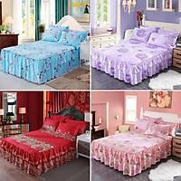 Flower Bed Skirt Bed Fitting Bed Sheet Family Hotel Double 4 Kinds Of Patterns Pillowcase Suitable For Bed Cover