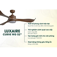 Quạt trần đèn hiệu LuxAire - Curve CV523-DC-LED - Hàng chính hãng