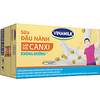 Thùng 12 Hộp Sữa Đậu Nành Canxi Không Đường Vinamilk (1L)
