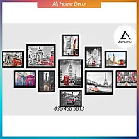 Bộ 11 khung ảnh cỡ lớn Alpha, bộ khung tranh treo tường miễn phí in ảnh - M11