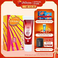 Combo Bao Cao Su LifeStyles Fantasy Có Gân Ngang Ôm Sát Cao Cấp Hộp 12 bao + Gel Bôi Trơn LifeStyles Warm Lovin' 50ml