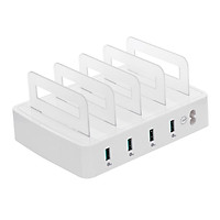 Trạm Sạc Thông Minh Với 4 Cổng USB QC3.0 Tương Thích Đa Năng Cho Gia Đình - Màu Trắng