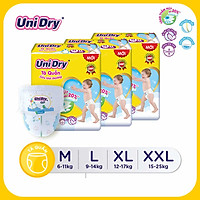 Combo 3 tã quần UniDry Siêu khô thoáng gói Super Jumbo size M74-L68-XL62-XXL56