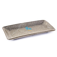 Khay Chữ Nhật Men Gấm Vàng 14*28cm - Khay chữ nhật men Gấm Vàng - Gốm sứ cao cấp Bát Tràng