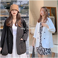 Áo khoác vest blazer nữ 2 túi dán phong cách hàn quốc sang chảnh chất cao cấp