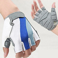 Găng tay xe máy, xe đạp có đệm bảo vệ tay Xanh Trắng