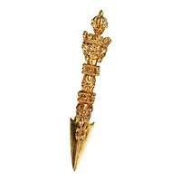 Golden Tibetan Buddhism Dorje Vajra Phurba Amulet Handmade Nepal Collectibles