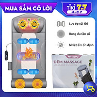 Đệm Massage Toàn Thân VISPO- Máy Massage Kết Hợp Túi Khí Và Bi Massage Nhiệt Hồng Ngoại Giúp Thư Giãn, Giảm Đau Cơ Thể - Nệm Mát Xa Đa Năng Cao Cấp Màu Xám