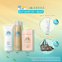 Bộ sản phẩm Kem chống nắng Anessa cho cho da mặt và toàn thân (Mild Milk 60ml + Whitening Gel 90g + Gold Spray 60g)