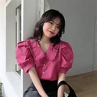 Áo sơ mi cổ sen viền bèo B-A-M STORE (hàng may đẹp)