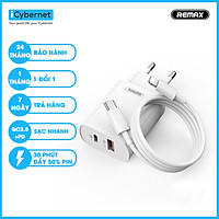 Củ sạc nhanh chuẩn kép QC3.0+PD 18W Remax RP-U37 (Tặng kèm cáp) - Hàng chính hãng