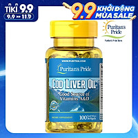 Thực Phẩm Chức Năng - Dầu Gan Cá Tuyết Giúp Sáng Mắt Puritan'S Pride Cod Liver Oil (100 Viên)