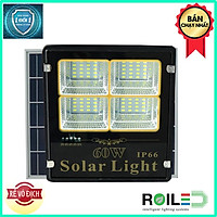 Đèn pha năng lượng mặt trời 60W giá rẻ chính hãng Roiled 4 ô led sáng trên 12h RP4-60W