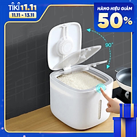 Thùng Đựng Gạo Cao Cấp 5kg & 10kg - Thùng Đựng Gạo Nắp Đậy Thông Minh, Thiết Kế Hiện Đại & Đẹp Mắt, Chất Liệu ABS &PP An Toàn Chống Nước, Chống Ẩm Mốc, Mối Mọt - Hàng Nhập Khẩu