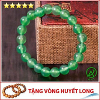 V238-08 Vòng phong thủy mã não xanh lá - Mệnh Mộc - Hỏa V238-08(HL)-Kèm Vòng Gỗ Huyết Long