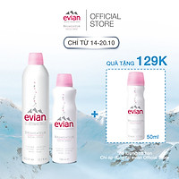 Combo 2 xịt khoáng cấp ẩm và làm dịu da Evian 300ml + 150ml