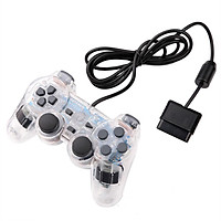 For Wired Gamepad Double Vibration Transparent Game Joystick Controller