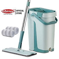 Bộ lau nhà, chổi lau nhà, cây lau nhà thông minh tự vắt 360 độ Kitimop-S1 Hàng chính hãng cao cấp - Tặng kèm 2 miếng lau