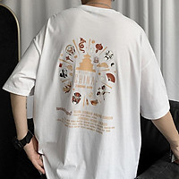 4 Color【M-3XL】Fashion Short Sleeve T-shirt Men Printed Chinese Style Graphics Student Couple Short T-shirt Breathable Oversize Couple Wear Unisex Half Sleeve T-shirt Summer New Style