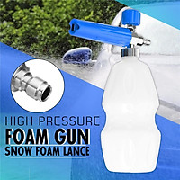 New Enhanced(With Adjustable Rotary Knob) 1/4"F 1L Auto Car Washer Jet Nozzle Foam Bottle Wash G-un Foam Lance Pressure Washer Cleaning Accessory(40mm Stainless Steel Extension Bar)