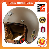 Mũ bảo hiểm 3/4 đầu NAPOLI SH Ruby cà phê nhám - Hàng Chính hãng
