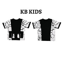 Đồ Bộ Cho Bé Trai KB Kids Màu Đen Trắng Túi Hộp Chất Liệu Cotton Cao Cấp - KB045