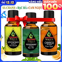 Combo 3 Tinh Dầu Sả Chanh + Tinh Dầu Bạc Hà + Tinh Dầu Cam Ngọt - Tinh Dầu Xông Phòng Nguyên Chất Nhập Khẩu Giúp Thư Giãn, Đuổi Muỗi Và Thơm Phòng (3 chai 10ML)