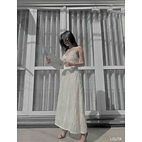 NAPUBEE Đầm Maxi 2 Dây Xoắn Ngực Đi Biển Thiết Kế Cao Cấp - Váy Dự Tiệc Sang Trọng LOLITA DRESS