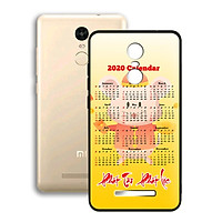 Ốp lưng mẫu đẹp cho điện thoại Xiaomi Redmi Note 3 - Viền dẻo - 02079 7951 CALENDAR 01 - Lịch Canh Tý 2020 - Hàng Chính Hãng