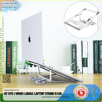 Giá đỡ laptop gấp gọn HT SYS wiwu LOHAS laptop STAND s100 - Hợp kim nhôm cao cấp - Đế tản nhiệt laptop, macbook, máy tính xách tay - 05 Chế độ điều chỉnh góc độ - Phù hợp cho máy 11-17.3 inch -  [Hàng Nhập Khẩu]