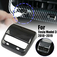 Carbon Fiber Style Rear Air Vent Outlet Cover Trim For Tesla Model 3 2018~2019