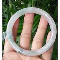 Vòng cẩm thạch size 59mm, vân hoa tuyết điểm lý cực xinh, đã kiểm định PNJ, ảnh thực tế - Đá Non Nước