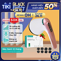 Máy Massage Cầm Tay Đa Năng Cao Cấp KINGTECH YT-1803 - Mát Xa Không Dây Toàn Thân - Giảm Đau Cơ, Cứng Khớp Cho Cổ, Vai Gáy, Lưng, Chân, Cánh Tay - Hỗ Trợ Giảm Béo Vòng Bụng - Hàng Chính Hãng