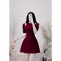 Đầm nữ đỏ tết 2022 chất nhung thiết kế hở vai cực dễ thương