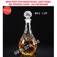 Chai Thủy Tinh đựng Rượu 1000ML Hình GIỌT NƯỚC Hoa Văn Nổi – bình thủy tinh cao cấp 1000ml, chai 1 lít trong suốt