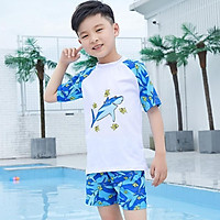 Set Đồ Bơi Bé Trai Hình Cá Mập BB025 MayHomes Hình Shark, Vải Thun Lạnh Bền Đẹp, Không Phai Màu