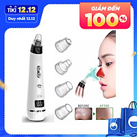 Máy Hút Mụn Cám Loại Bỏ Da Sừng Bụi Nhờn Sâu Trong Lỗ Chân Lông Mini Cầm Tay Tiện Lợi. Máy Có 5 Cấp Độ Lực Hút Và 3 Chế Độ Ánh Sáng Đèn Làm Đẹp.