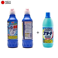 Combo 2 chai nước tẩy toilet đậm đặc 500ml + chai nước tẩy trắng quần áo Rocket 600ml - made in Japan