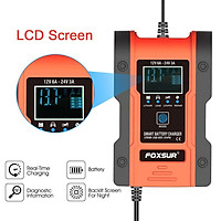Bộ sạc bình ắc quy 12V 24V 150Ah FOXSUR sạc được pin Lithium LiFePo4 có chức năng khử sunfat thông minh tự ngắt khi đầy