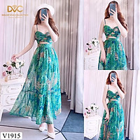 Đầm thiết kế chất voan lụa hai dây dáng maxi V1915 Mydu Design _ Kèm ảnh thật trải sàn