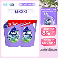 Combo 2 túi nước giặt xả Maxkleen hương Vườn Sớm Mai 3.8kg/túi